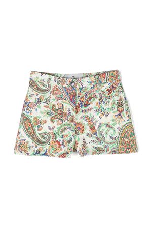 shorts in cotone verde ETRO KIDS | GU6A79D0081102MC